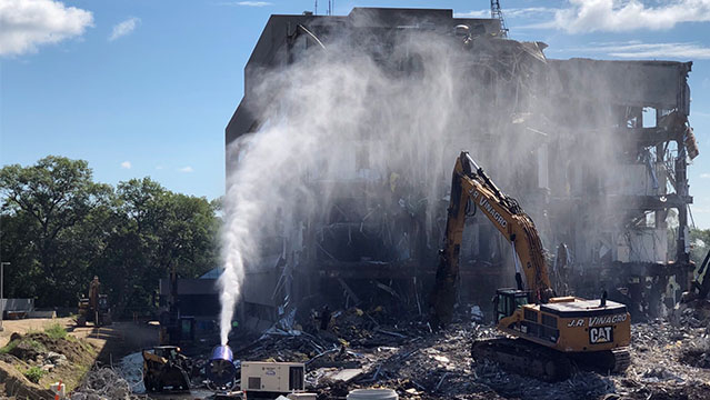 Demolition Dust Under Control with HKD Blue V-500GT at MathWorks Project