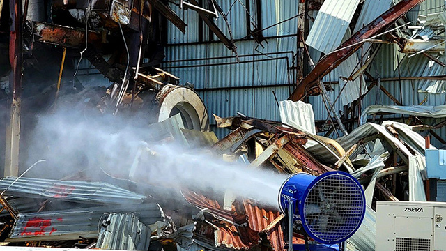 HKD Blue Demo Dust Control at work on building